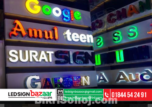 Acrylic Top Letter with Led Sign Board Neon Sign Board